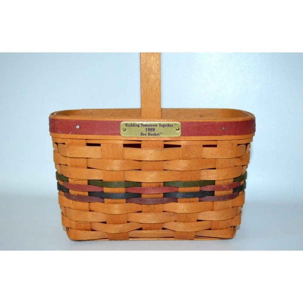 Longaberger 1999 Building Tomorrow Together Bee Basket Red‎ Grn Blu Pur Weaves